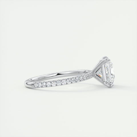 Lab Grown 2.43 CT Princess Cut Diamond Gothic Wedding Ring