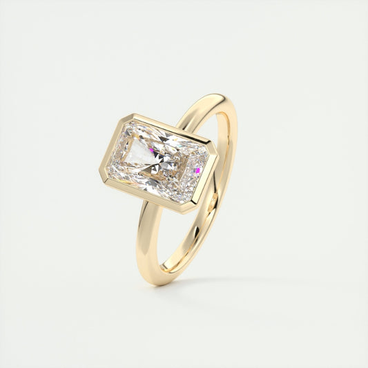 Lab Grown 1.54 CT Radiant Cut Diamond Art Deco Anniversary Ring