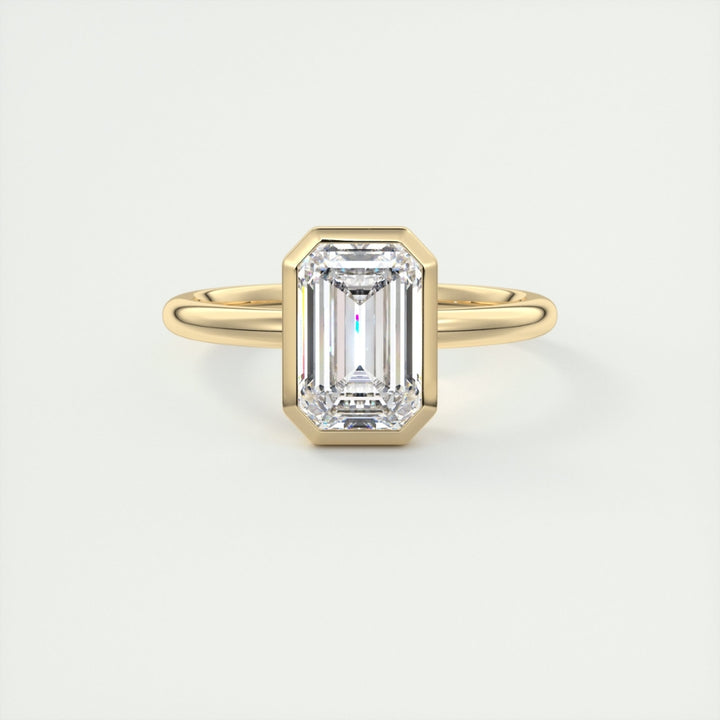 Lab Grown 1.40 CT Emerald Cut Diamond Art Nouveau Handmade Ring