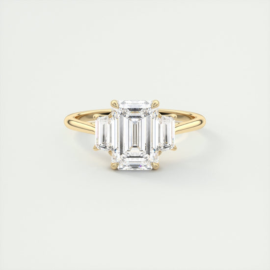 Lab Grown 3.26 CT Emerald Cut Diamond Minimalist Handmade Ring