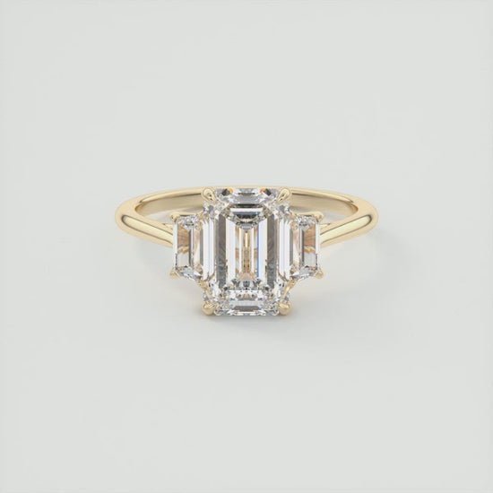 Lab Grown 3.26 CT Emerald Cut Diamond Minimalist Handmade Ring