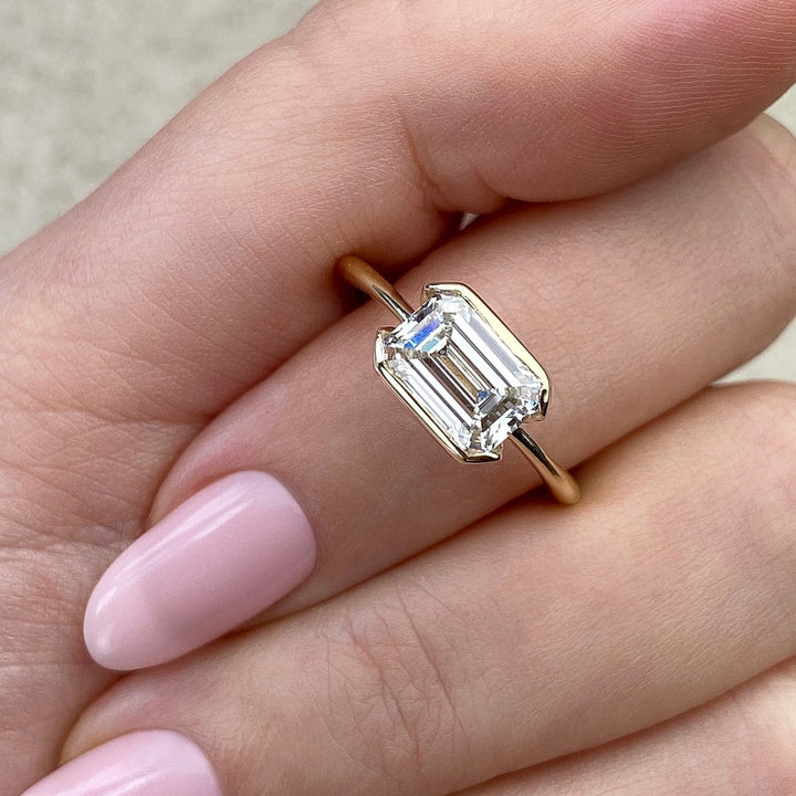 Lab Grown 1.90 CT Emerald Cut Diamond Victorian Handmade Ring