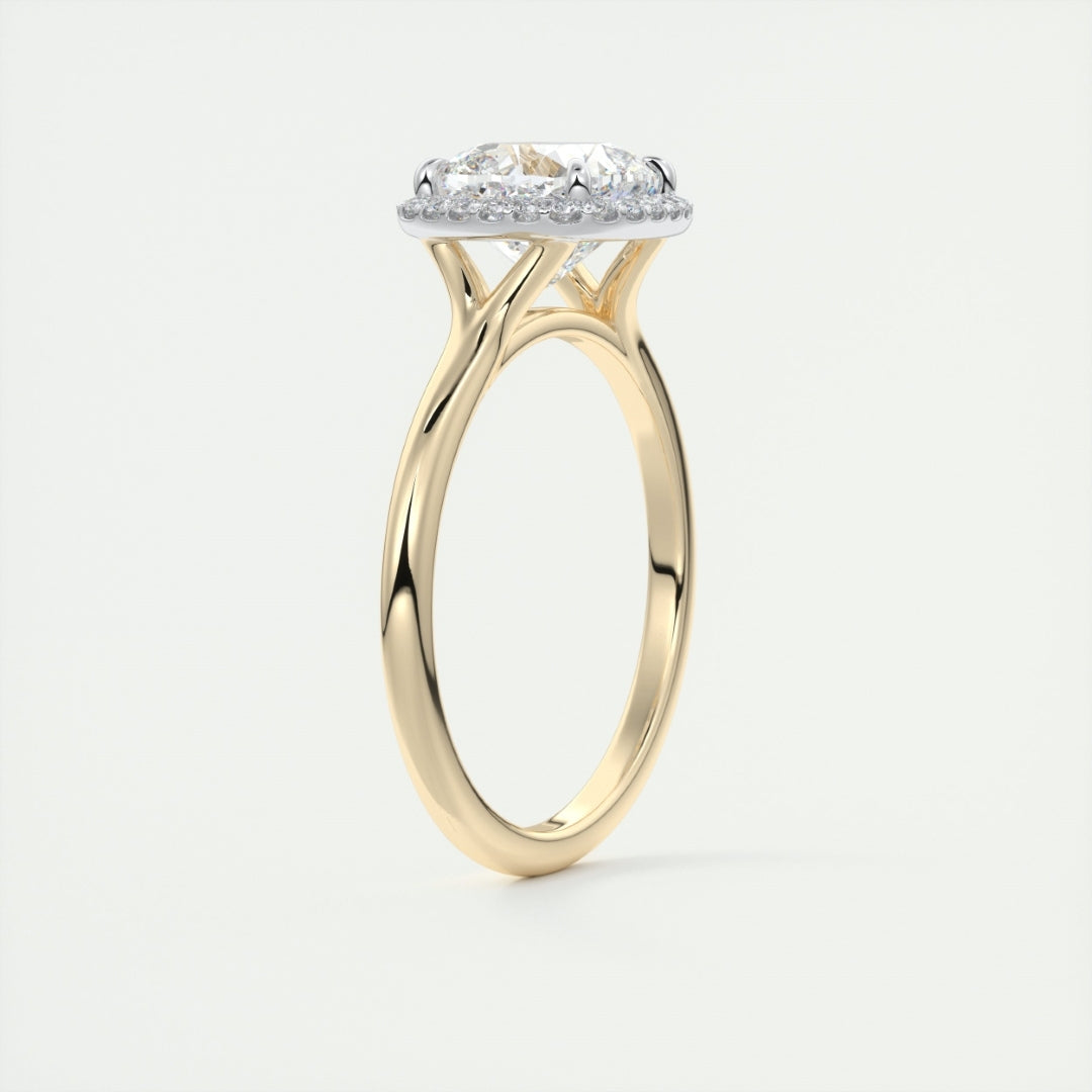 Lab Grown 1.50 CT Cushion Cut Diamond Avant Garde Engagement Ring