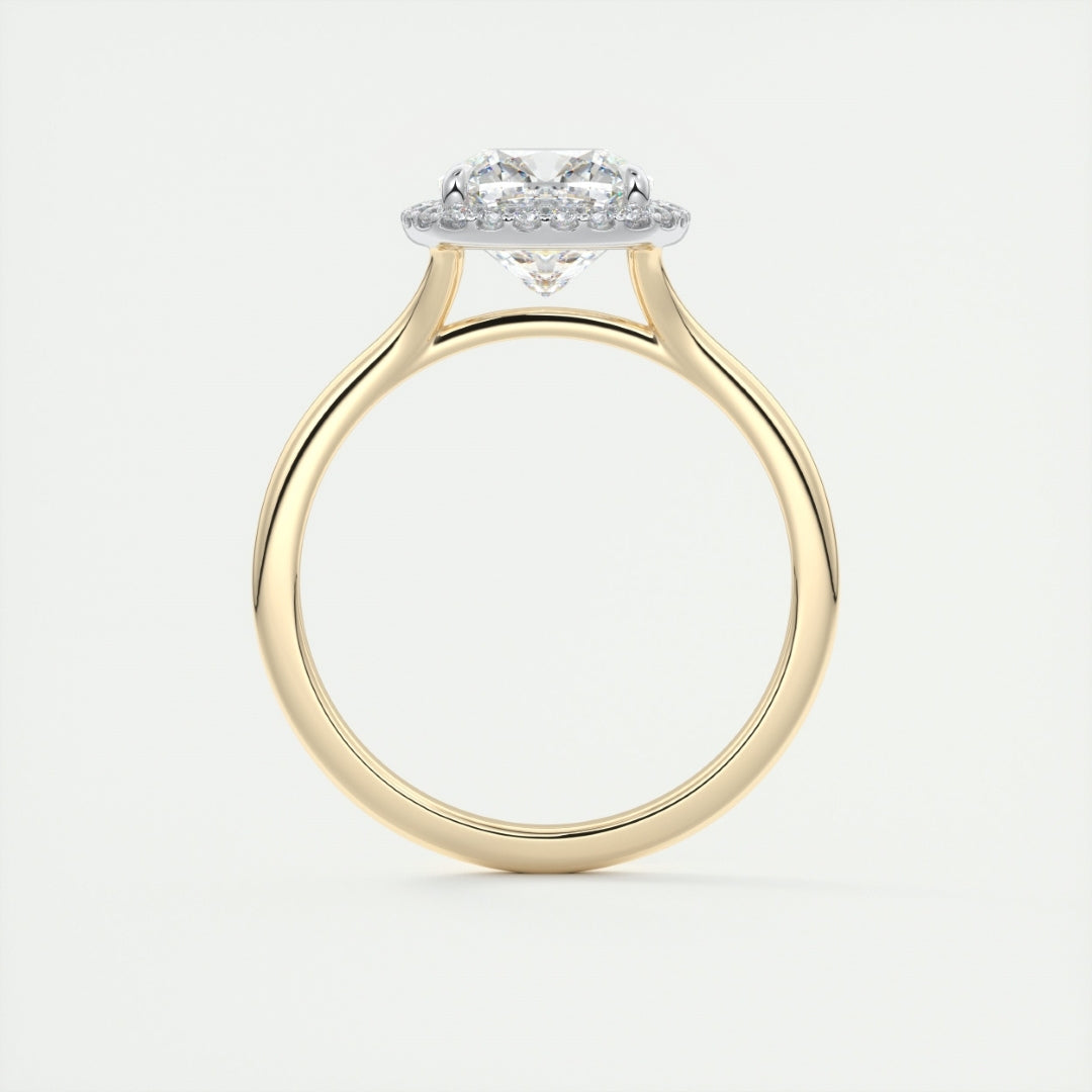 Lab Grown 1.50 CT Cushion Cut Diamond Avant Garde Engagement Ring