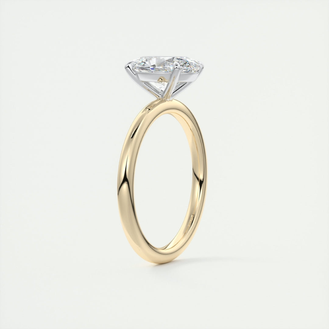 Lab Grown 1.22 CT Oval Cut Diamond Brutalist Engagement Ring