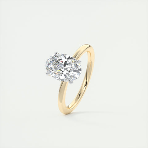 Lab Grown 1.22 CT Oval Cut Diamond Brutalist Engagement Ring