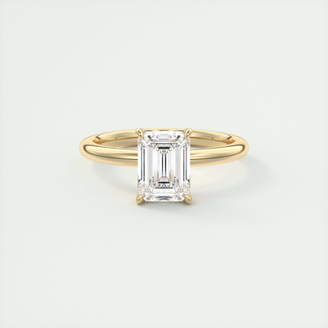 Lab Grown 1.35 CT Emerald Cut Diamond Edwardian Anniversary Ring