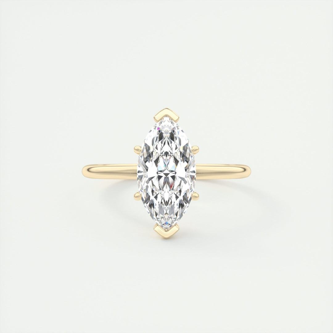 Lab Grown 1.80 CT Marquise Cut Diamond Art Deco Engagement Ring