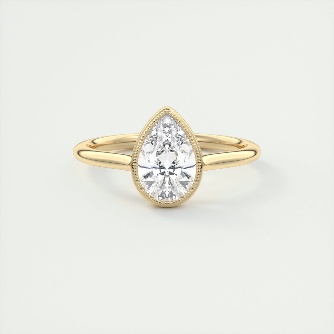 Lab Grown 2.20 CT Pear Cut Diamond Mid-Century Anniversary Ring