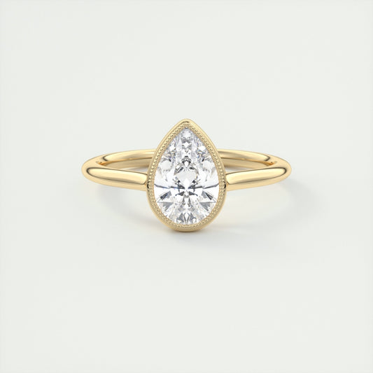 Lab Grown 2.20 CT Pear Cut Diamond Mid-Century Anniversary Ring