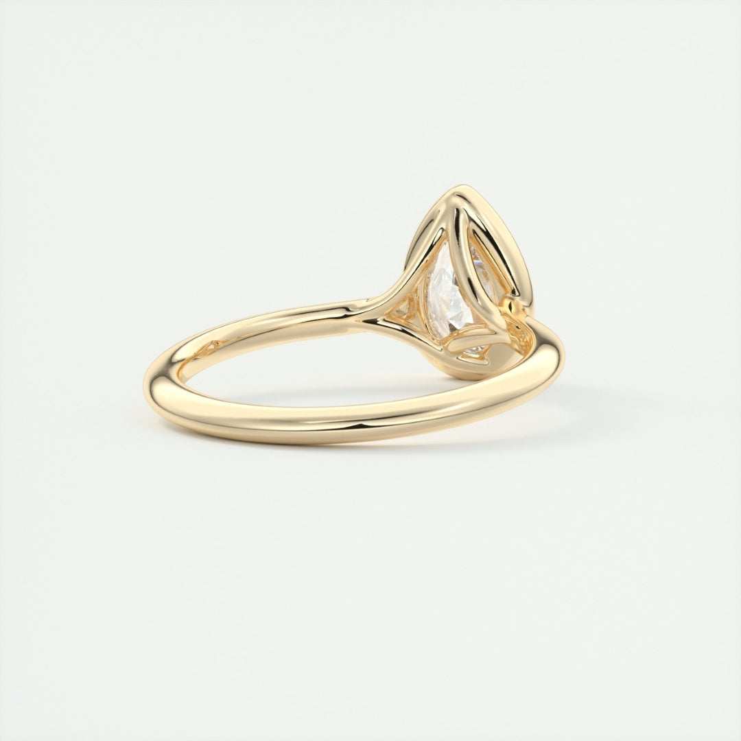 Lab Grown 2.20 CT Pear Cut Diamond Mid-Century Anniversary Ring