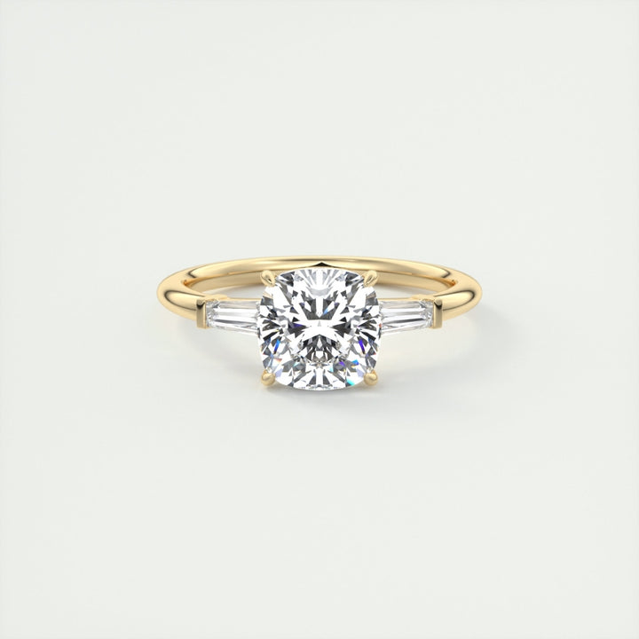 Lab Grown 2.21 CT Cushion Cut Diamond Avant Garde Wedding Ring