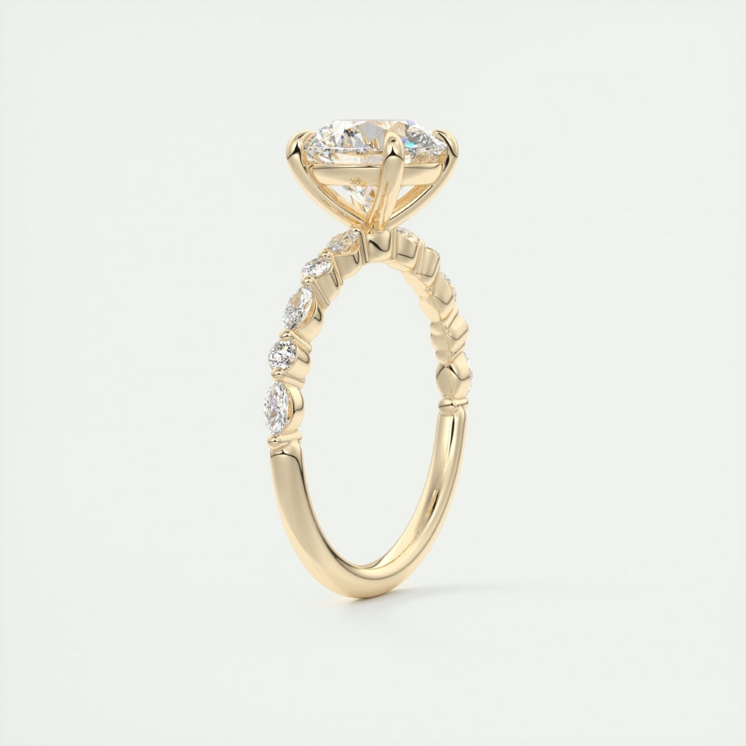 Lab Grown 2.62 CT Round Cut Diamond Edwardian Wedding Ring