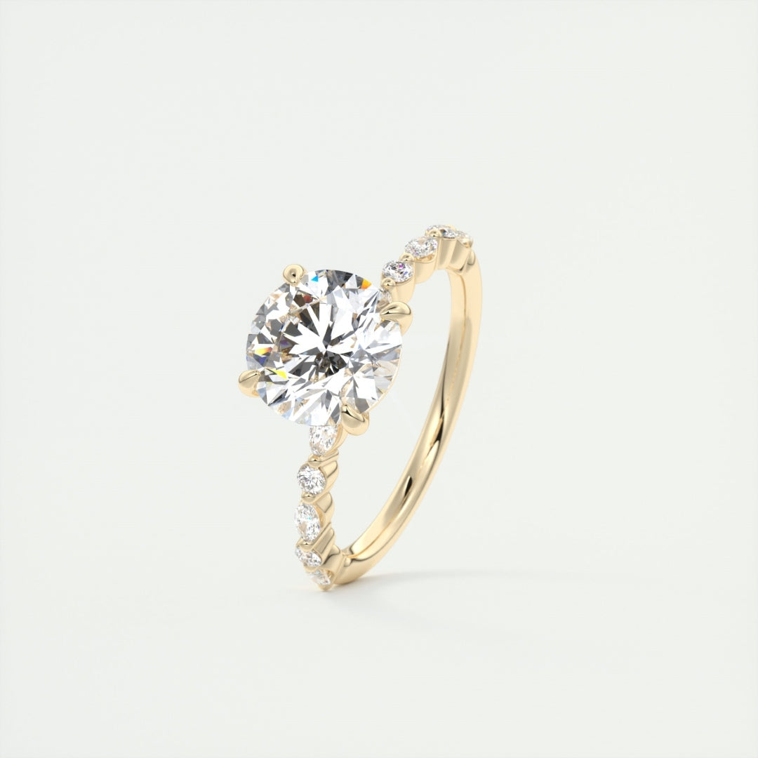 Lab Grown 2.62 CT Round Cut Diamond Edwardian Wedding Ring