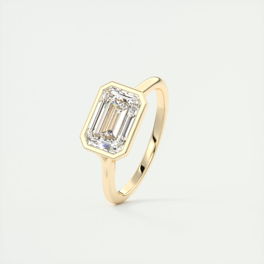 Lab Grown 2.30 CT Emerald Cut Diamond Victorian Engagement Ring