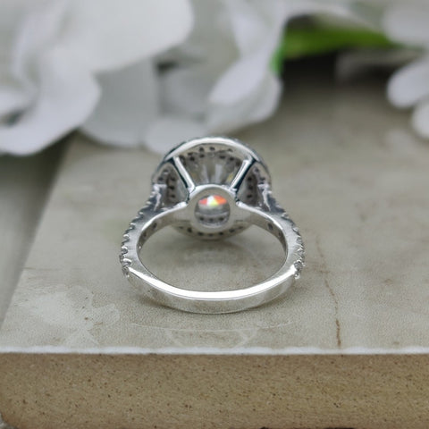 Cathedral Round Cut Diamond Handmade Ring