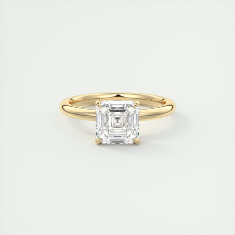 Lab Grown 1.40 CT Asscher Cut Diamond Brutalist Handmade Ring