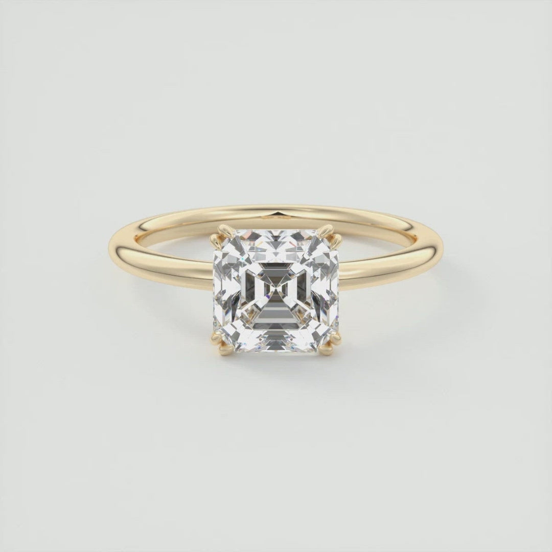 Lab Grown 1.39 CT Asscher Cut Diamond Celtic Engagement Ring