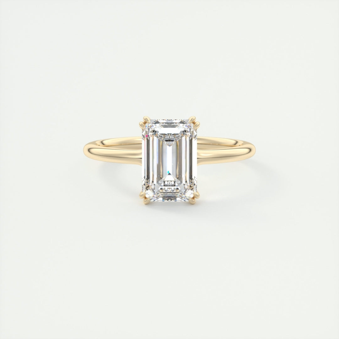 Lab Grown 1.69 CT Emerald Cut Diamond Edwardian Wedding Ring