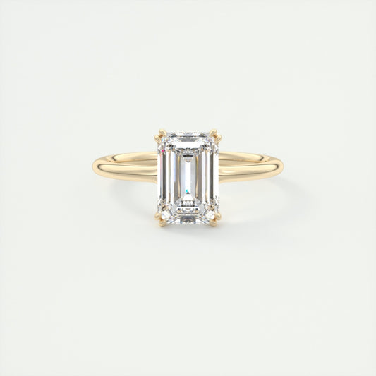 Lab Grown 1.69 CT Emerald Cut Diamond Edwardian Wedding Ring