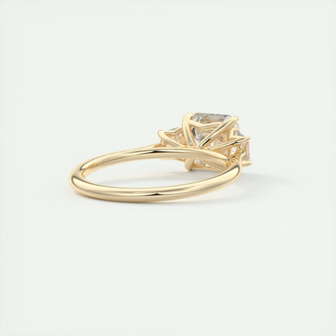 Lab Grown 3.15 CT Asscher Cut Diamond Art Nouveau Engagement Ring