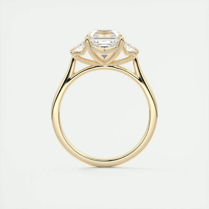 Lab Grown 3.15 CT Asscher Cut Diamond Art Nouveau Engagement Ring