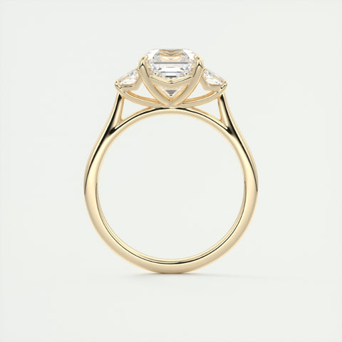 Lab Grown 3.15 CT Asscher Cut Diamond Art Nouveau Engagement Ring