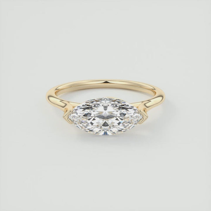 Lab Grown 2.00 CT Marquise Cut Diamond Mid-Century Wedding Ring