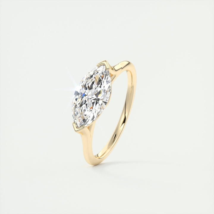 Lab Grown 2.00 CT Marquise Cut Diamond Mid-Century Wedding Ring