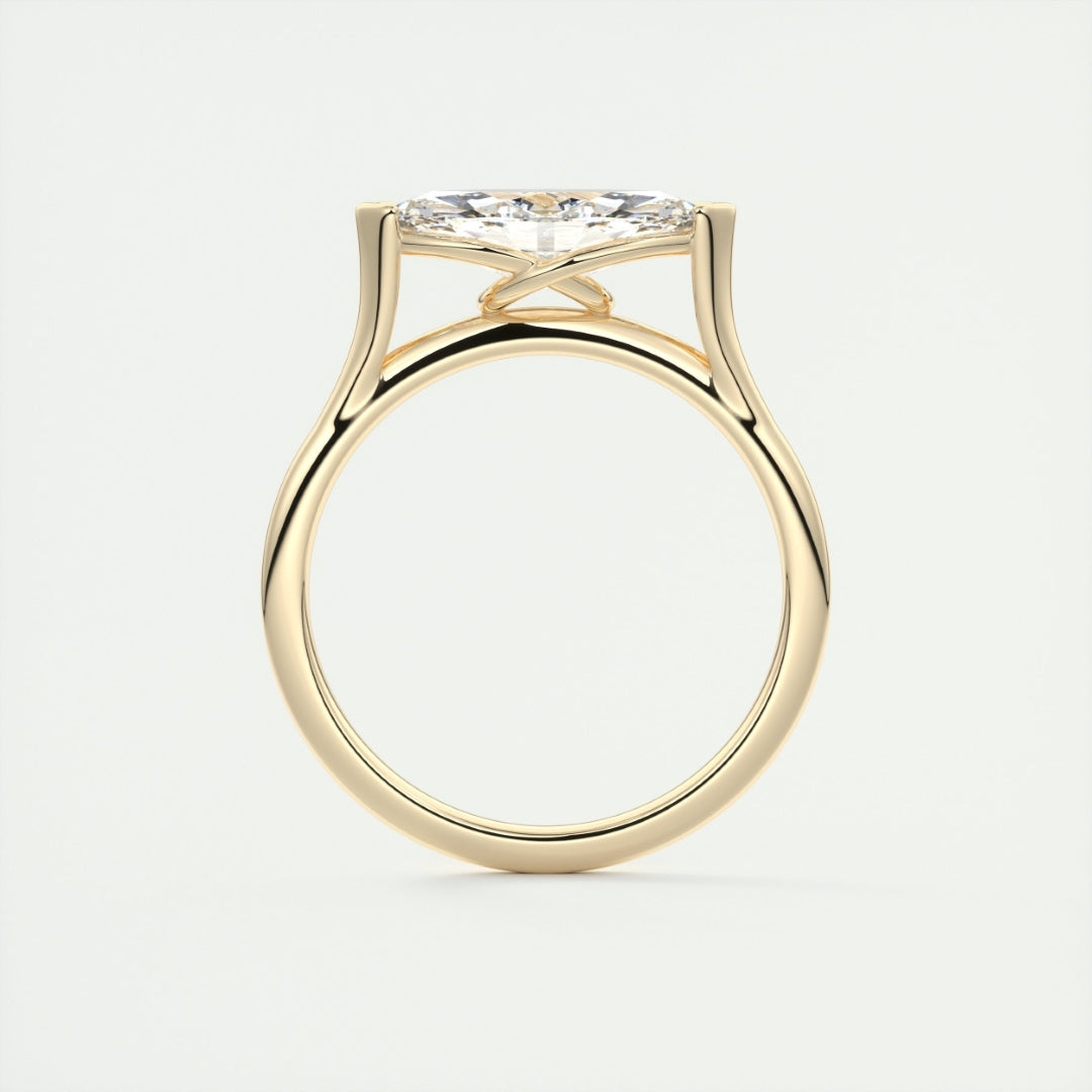 Lab Grown 2.00 CT Marquise Cut Diamond Mid-Century Wedding Ring