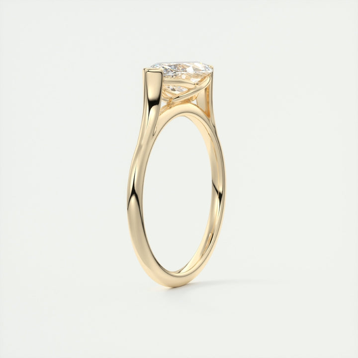 Lab Grown 2.00 CT Marquise Cut Diamond Mid-Century Wedding Ring