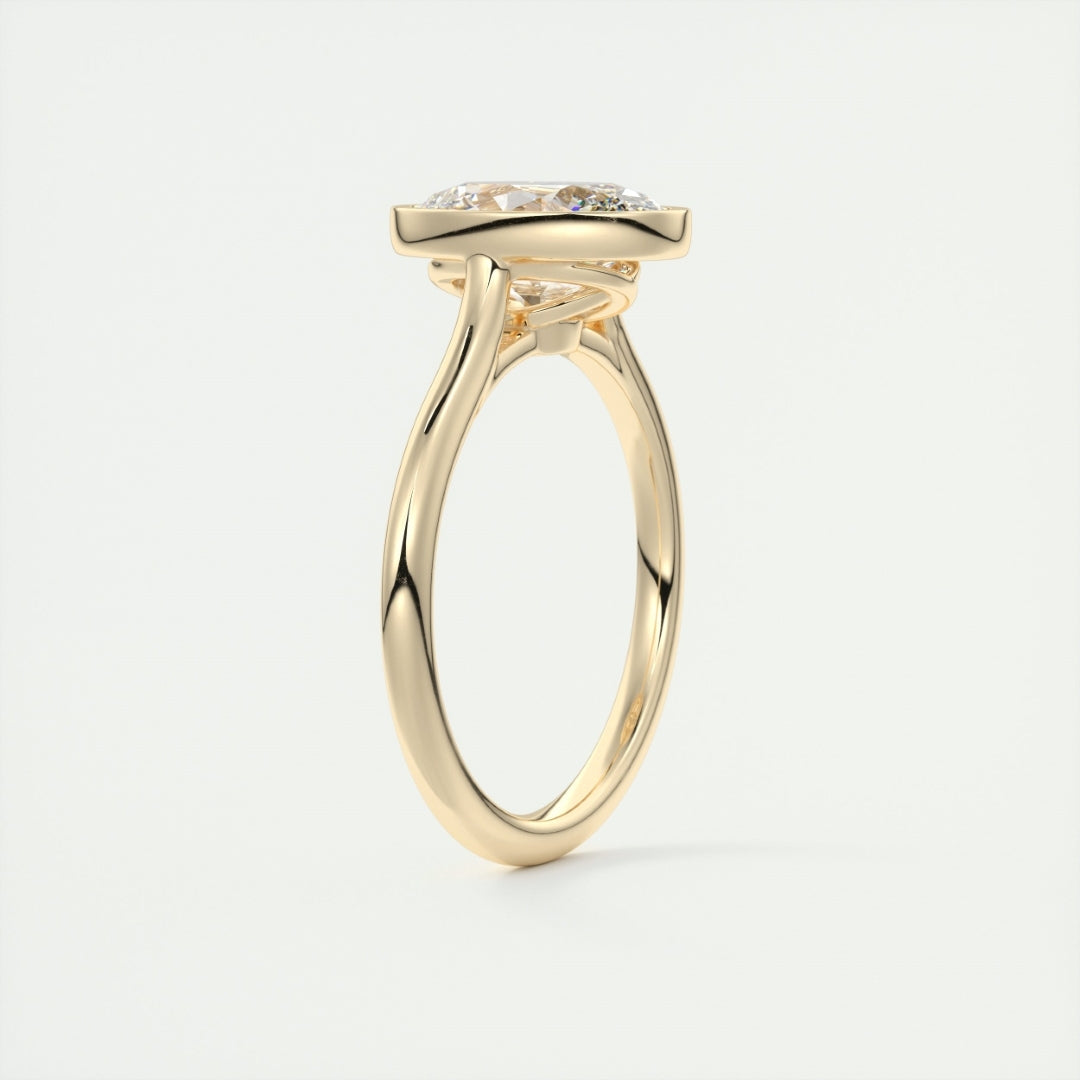 Lab Grown 1.23 CT Oval Cut Diamond Minimalist Anniversary Ring