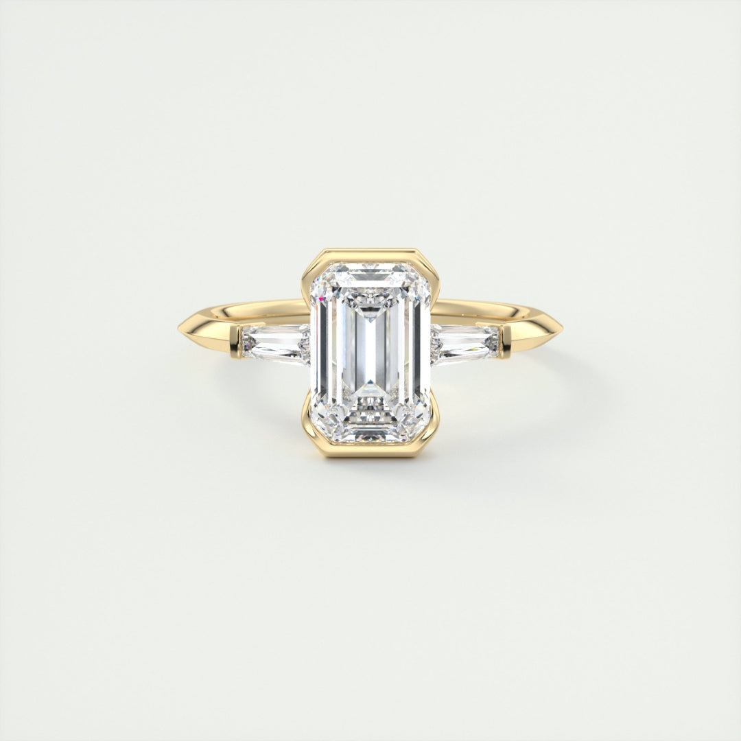 Lab Grown 2.44 CT Emerald Cut Diamond Edwardian Wedding Ring