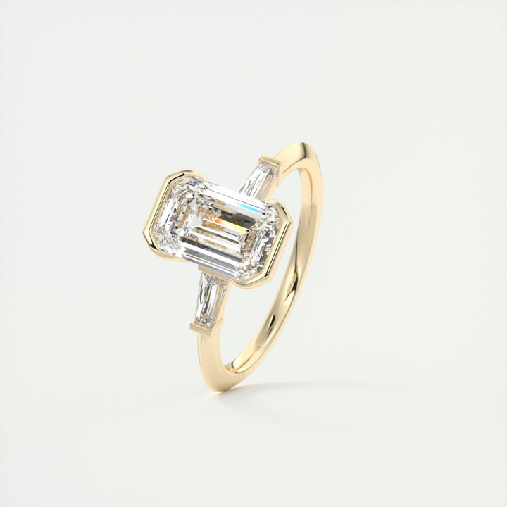 Lab Grown 2.44 CT Emerald Cut Diamond Edwardian Wedding Ring