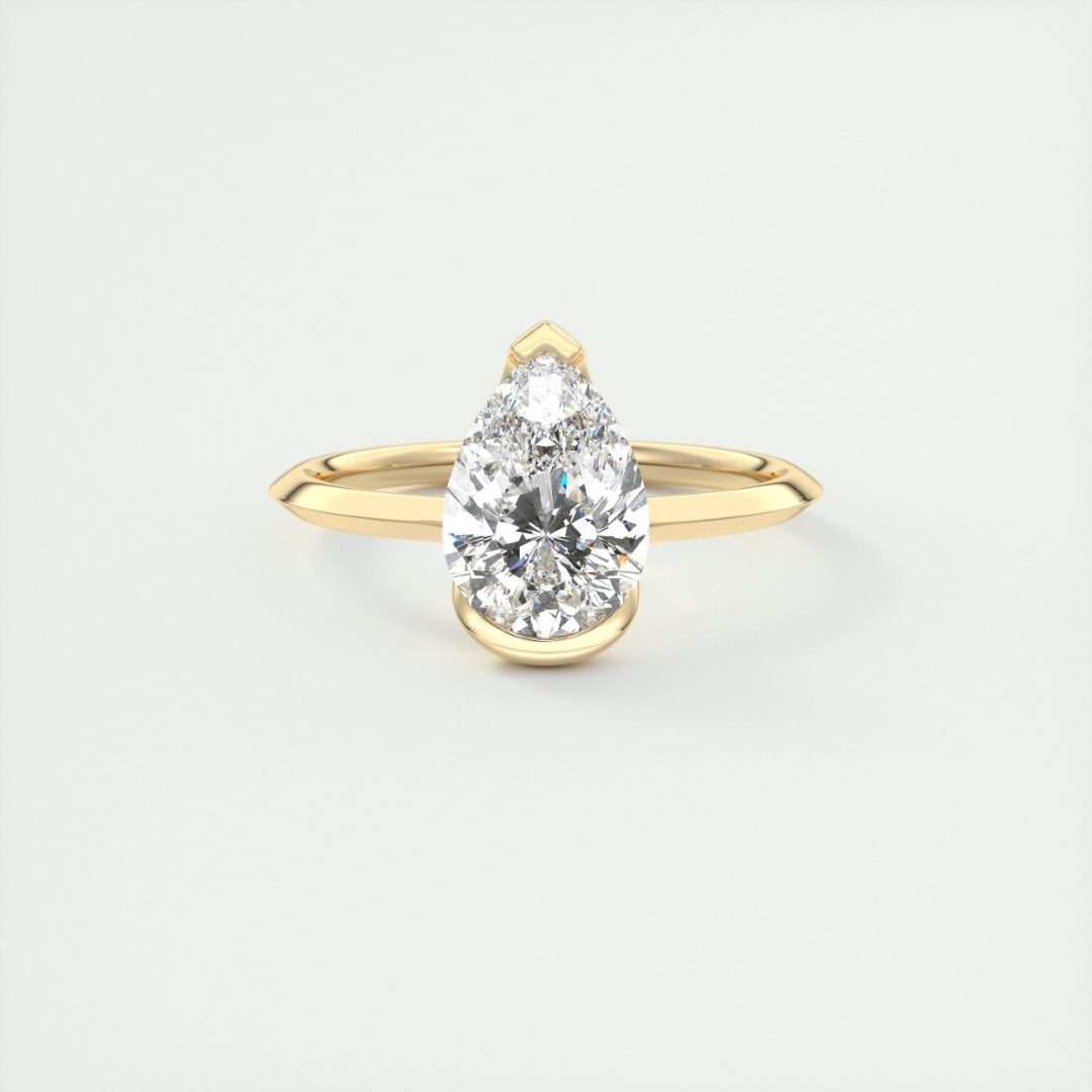 Lab Grown 1.91 CT Pear Cut Diamond Gothic Anniversary Ring