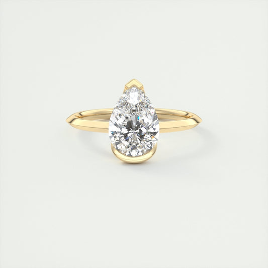 Lab Grown 1.91 CT Pear Cut Diamond Gothic Anniversary Ring