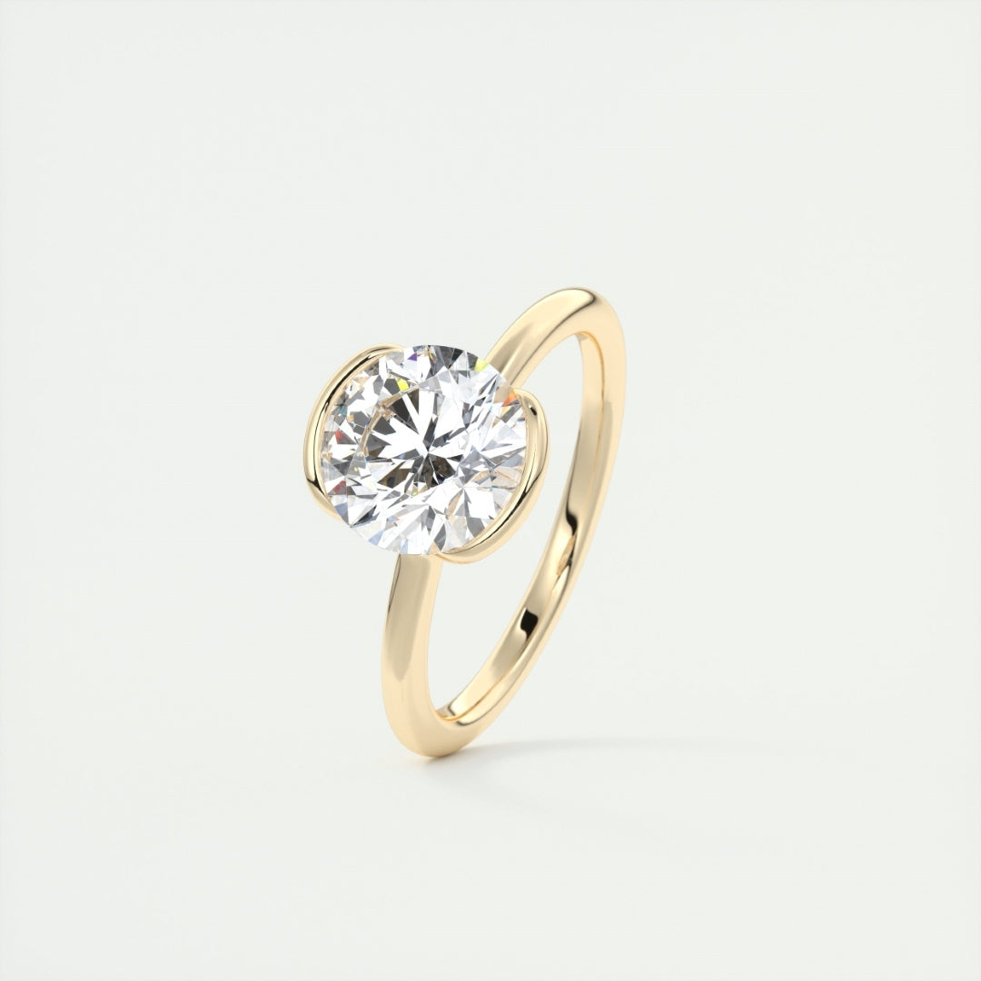 Lab Grown 1.50 CT Round Cut Diamond Art Nouveau Engagement Ring