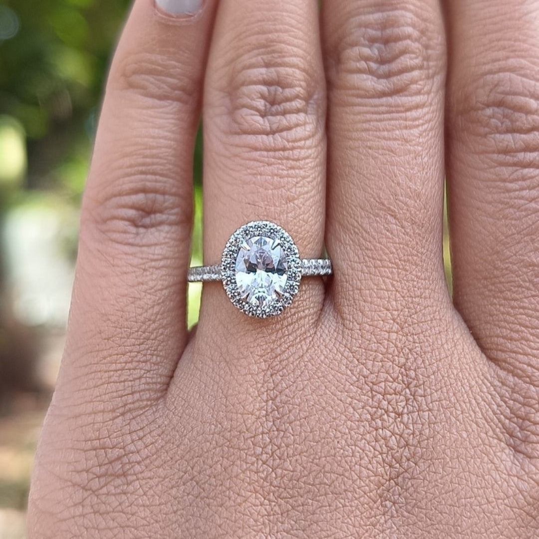 Handcrafted Oval Cut Diamond Wedding Ring