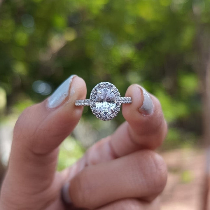 Handcrafted Oval Cut Diamond Wedding Ring