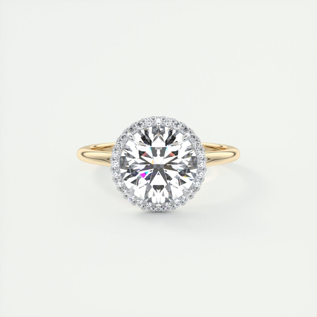 Lab Grown 2.77 CT Round Cut Diamond Victorian Anniversary Ring