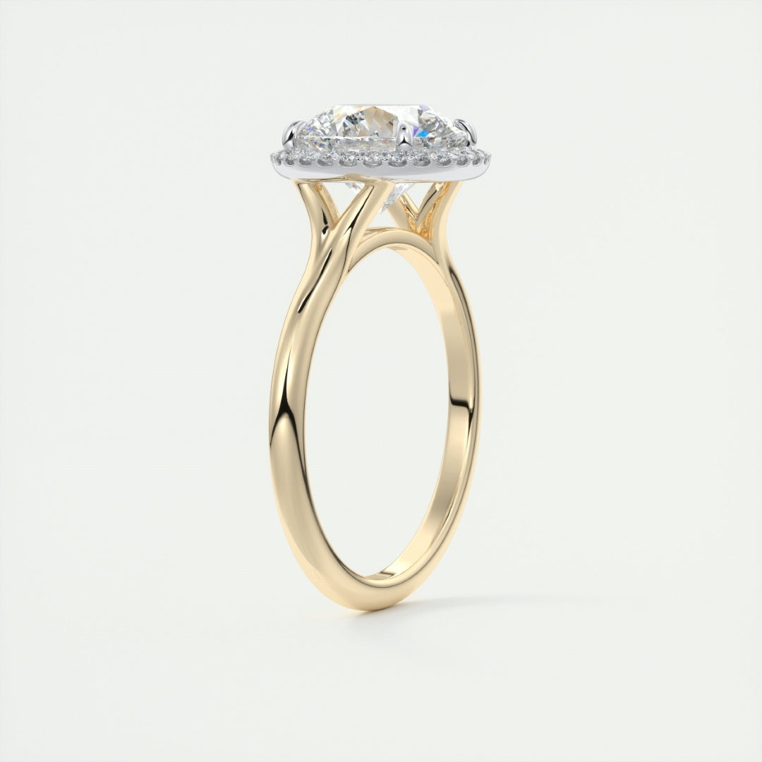 Lab Grown 2.77 CT Round Cut Diamond Victorian Anniversary Ring