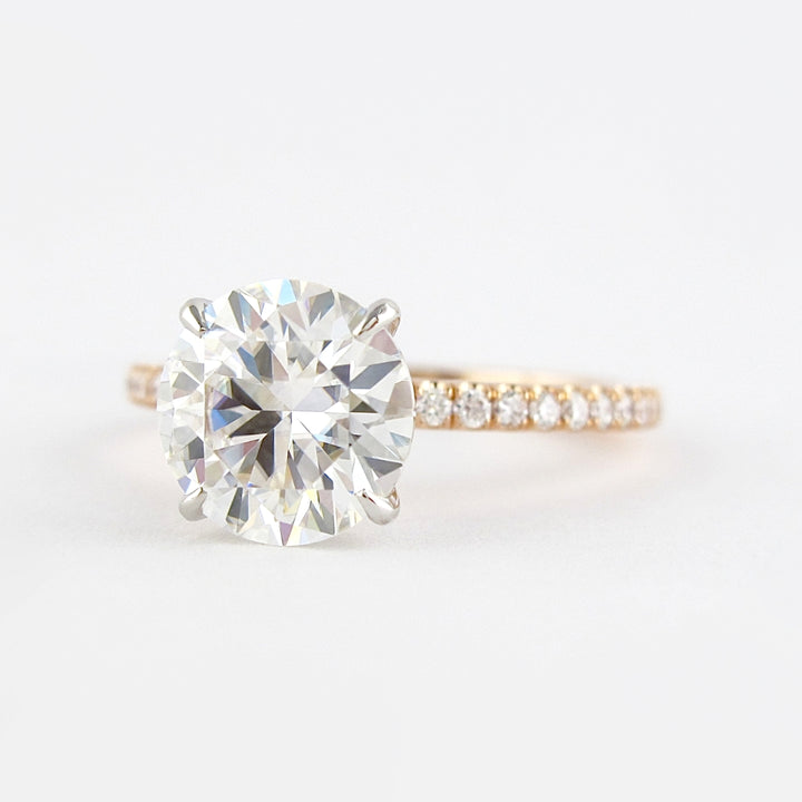 Lab Grown 2.85 CT Round Cut Diamond Edwardian Handmade Ring