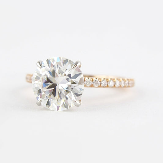 Lab Grown 2.85 CT Round Cut Diamond Edwardian Handmade Ring