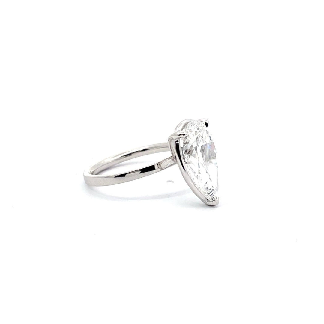 Lab Grown 2.05 CT Pear Cut Diamond Art Nouveau Anniversary Ring