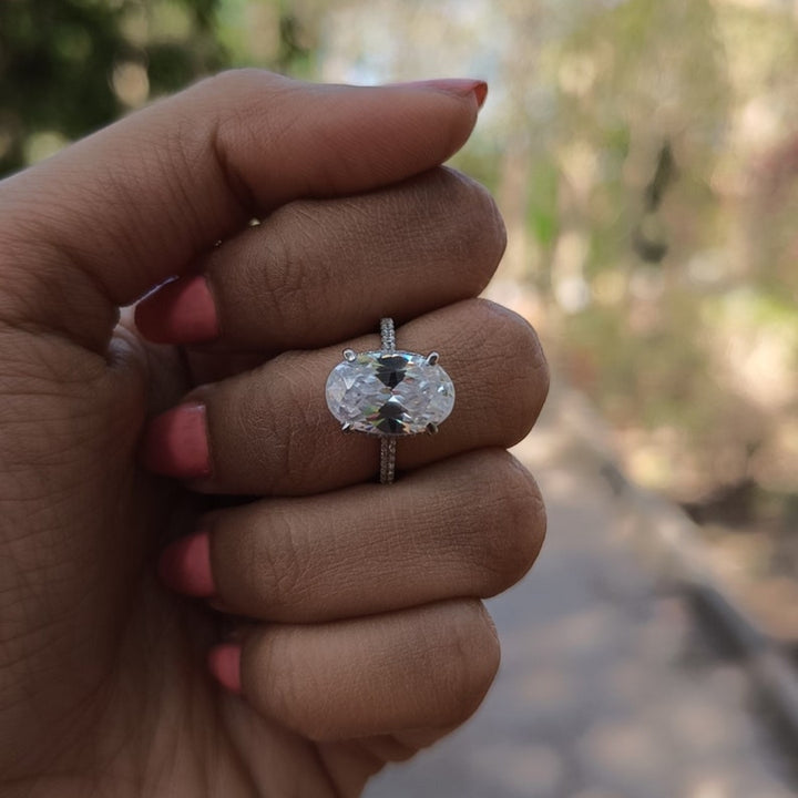 Apparent Oval Cut Diamond Handmade Ring