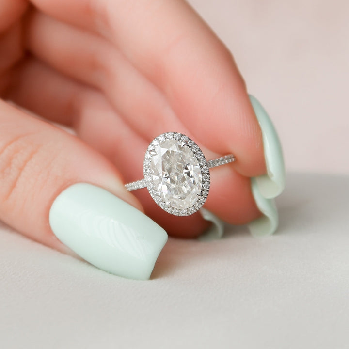 Unique 3.22 CT Oval Moissanite Engagement Ring A Brilliant Muse