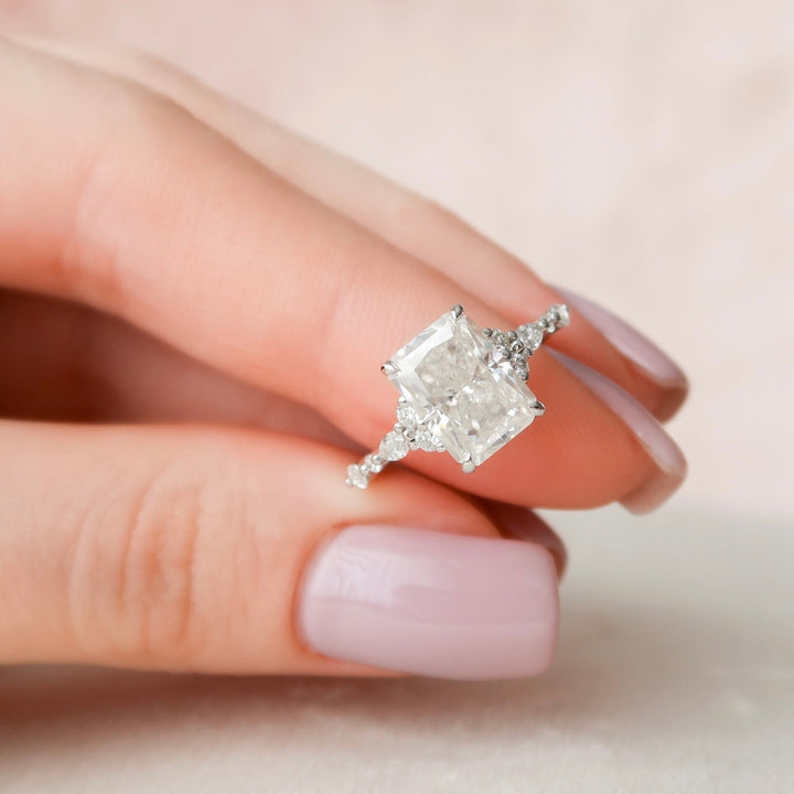 2.05 CT Radiant Cut Hidden Halo Engagement Ring - Your Perfectly Tailored Luxury