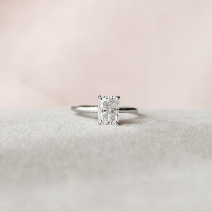 Superlative 1.60 CT Radiant Cut Diamond Hidden Halo Anniversary Ring