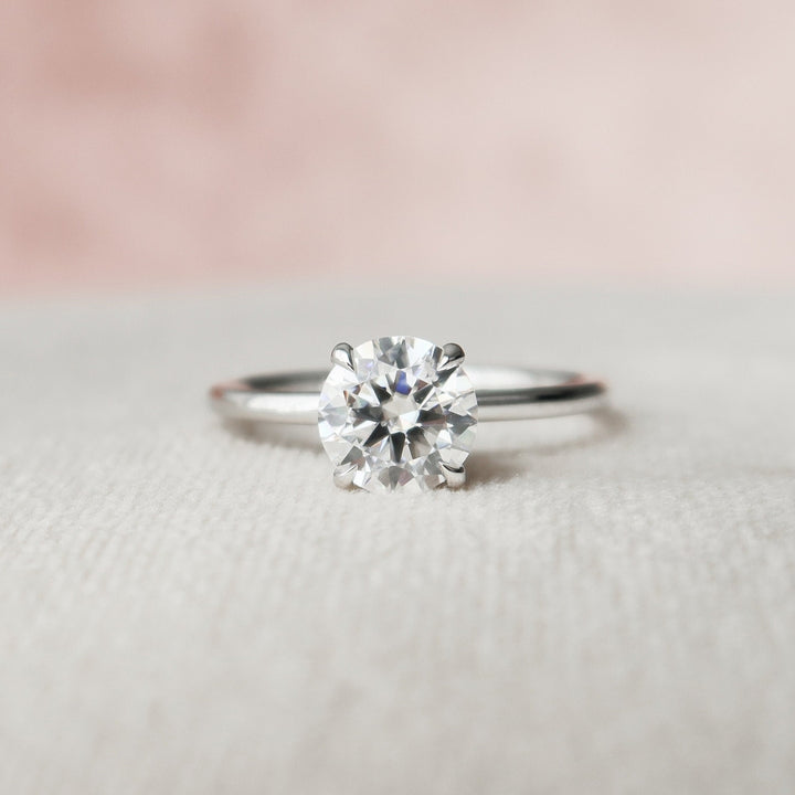 Round Hidden Halo Moissanite Ring Timeless Round Brilliant Design