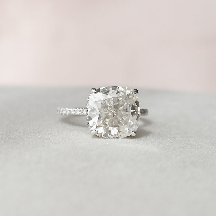 Luminous Love 3.15 CT Cushion Brilliant Moissanite Muse Handmade Ring